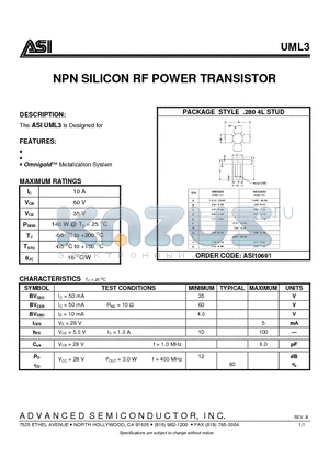 ASI10691 datasheet - NPN SILICON RF POWER TRANSISTOR