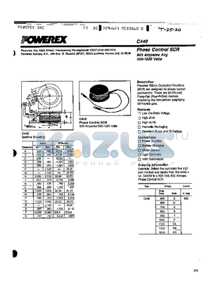 C440PB datasheet - Phase Control SCR 900 Amperes Avg 500-1300 Volts