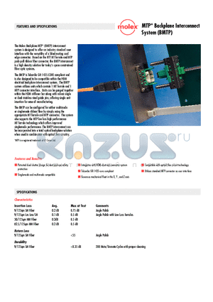 106086-5213 datasheet - MTP* Backplane Interconnect System (BMTP)