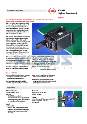 106088-0200 datasheet - MTP-CPI (Coplanar Interconnect)