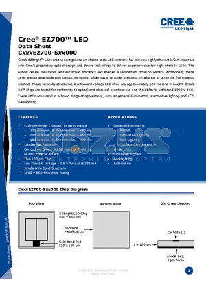 C450EZ700-SXX000 datasheet - Cree^ EZ700 LED