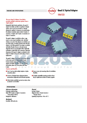 106123-0100 datasheet - Quad LC Optical Adapter