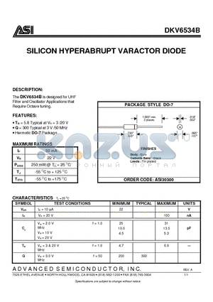 ASI30300 datasheet - SILICON HYPERABRUPT VARACTOR DIODE