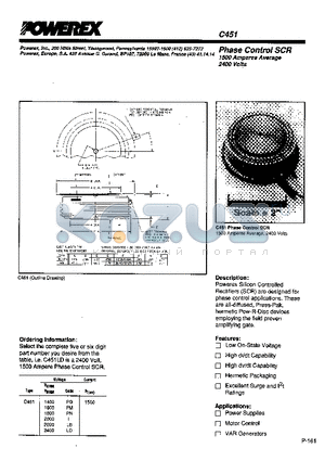 C451LD datasheet - Phase Control SCR 1500 Amperes Average 2400 Volts