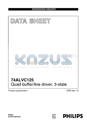 74ALVC125 datasheet - Quad buffer/line driver; 3-state