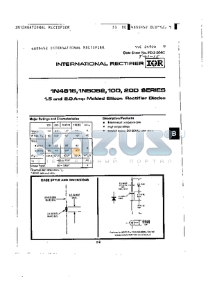 1N4816 datasheet - 1.5 AND 2.0 AMP MOLDED SILICON RECTIFIER DIODES