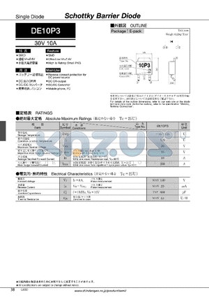 DE10P3_10 datasheet - Schottky Barrier Diode