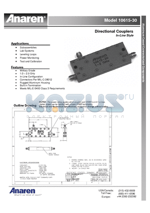 10615-30 datasheet - Directional Couplers