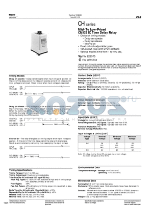 CHB-38-30003 datasheet - Mid- To Low-Priced CMOS IC Time Delay Relay