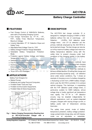 AIC1781ACSTB datasheet - Battery Charge Controller