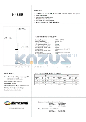 1N485B datasheet - SWITCHING DIODE