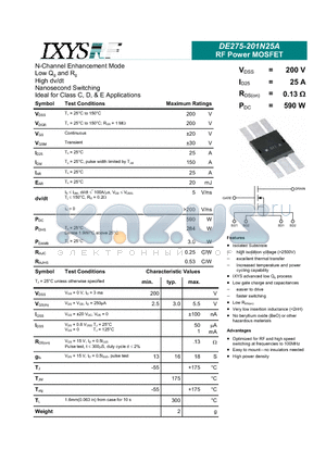 DE275-201N25A datasheet - RF Power MOSFET