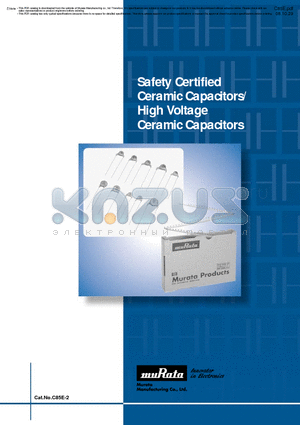 DE21XKY100J datasheet - Safety Certified Ceramic Capacitors/ High Voltage Ceramic Capacitors