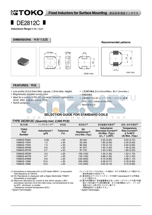 DE2812C datasheet - Fixed Inductors for Surface Mounting