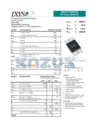 DE375-102N10A_09 datasheet - RF Power MOSFET