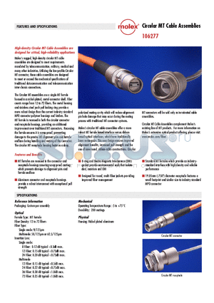 106277-0000 datasheet - Circular MT Cable Assemblies