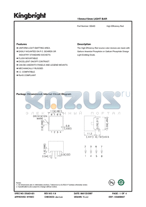 DE4ID datasheet - 15mmx15mm LIGHT BAR