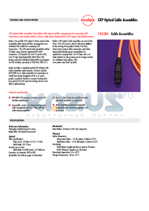 106284-0001 datasheet - CXP Optical Cable Assemblies