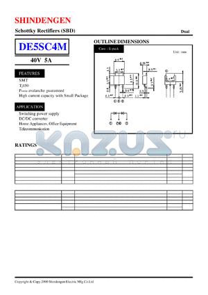 DE5SC4M datasheet - Schottky Rectifiers (SBD) (40V 5A)