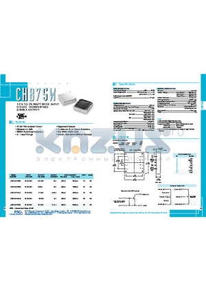 CHB75W datasheet - 37.5 TO 75 WATT WIDE INPUT DC-DC CONVERTERS SINGLE OUTPUT