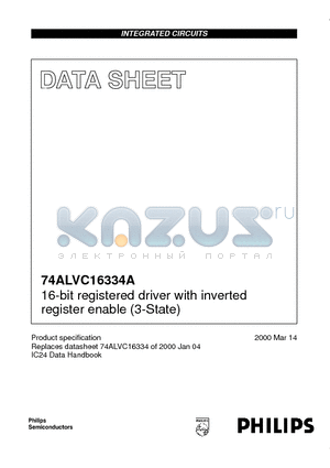 74ALVC16334A datasheet - 16-bit registered driver with inverted register enable 3-State