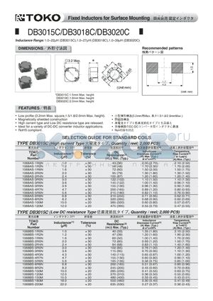 1068AS-100M datasheet - Fixed Inductors for Surface Mounting