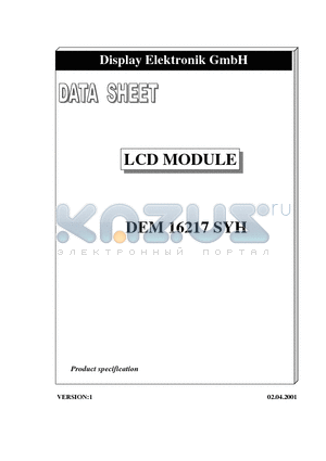 DEM16217SYH datasheet - Display Elektronik GmbH