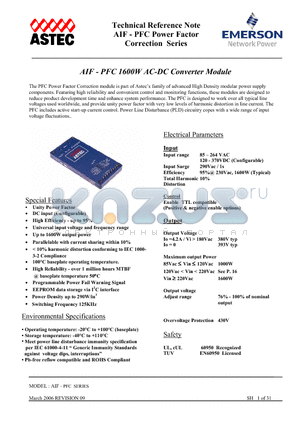 AIF-PFC datasheet - AC-DC Converter Module