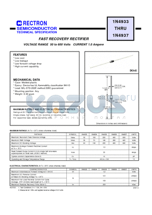 1N4934 datasheet - FAST RECOVERY RECTIFIER