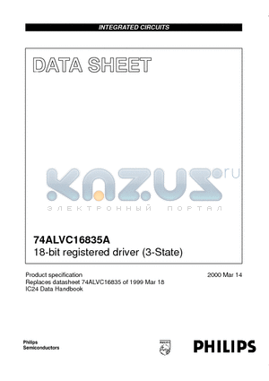 74ALVC16835A datasheet - 18-bit registered driver 3-State