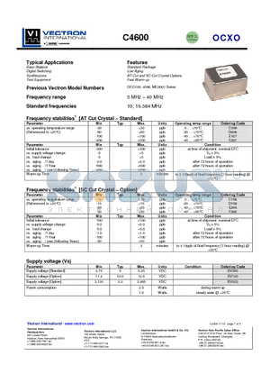 C4600 datasheet - Electronic Frequency Control Input (EFC)