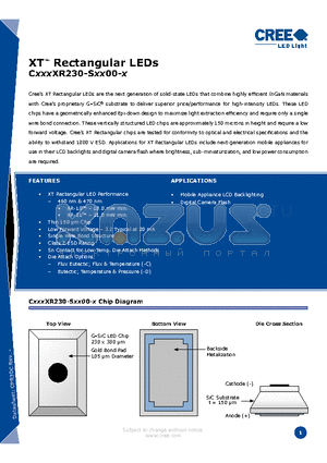 C460XR260-SXX00-X datasheet - XT Rectangular LEDs