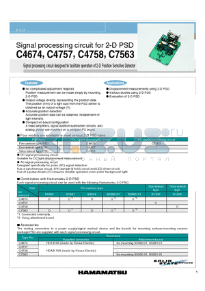 C4674 datasheet - Signal processing circuit for 2-D PSD