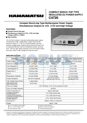 C4720 datasheet - COMPACT BENCH.TOP TYPE REGULATED DC POWER SUPPLY