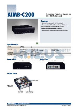 AIMB-C200 datasheet - Economical Embedded Chassis for Mini-ITX Motherboard