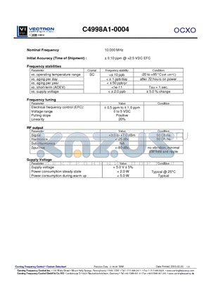 C4998 datasheet - OCXO