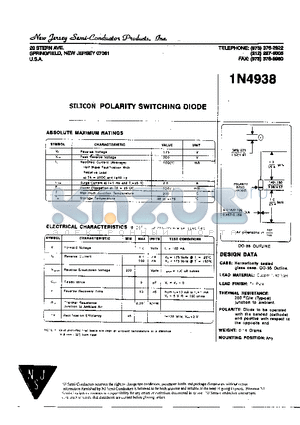 1N4938 datasheet - SILICON POLARITY SWITCHING DIODE