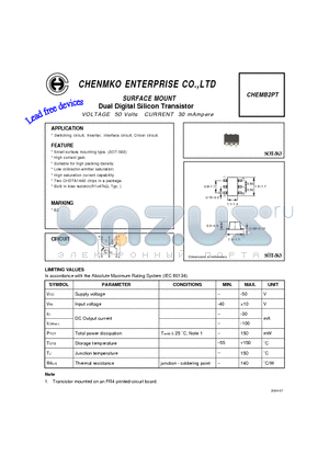 CHEMB2PT datasheet - Dual Digital Silicon Transistor