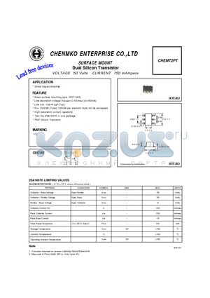 CHEMT2PT datasheet - Dual Silicon Transistor