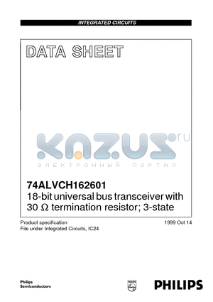74ALVCH162601 datasheet - 18-bit universal bus transceiver with 30 ohm termination resistor; 3-state