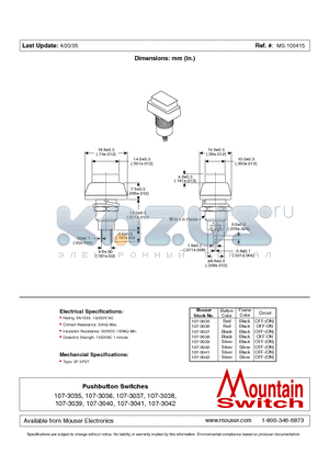 107-3042 datasheet - Pushbutton Switches