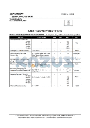 1N4946 datasheet - FAST RECOVERY RECTIFIERS