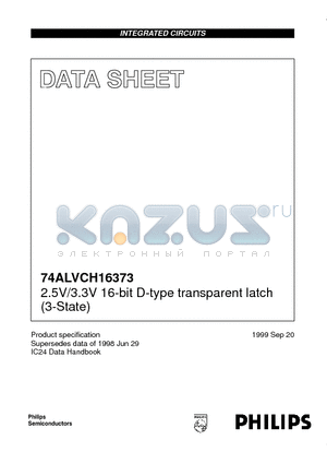 74ALVCH16373 datasheet - 2.5V/3.3V 16-bit D-type transparent latch 3-State