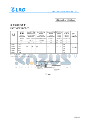 1N4947 datasheet - FAST GPP DIODES