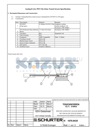 1070.0435 datasheet - TOUCHSCREEN