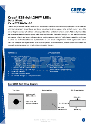 C505EZ290-SXX00 datasheet - Cree^ EZBright290 LEDs