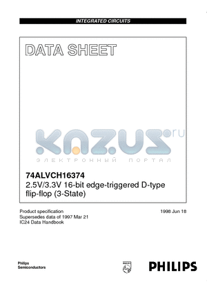 74ALVCH16374DL datasheet - 2.5V/3.3V 16-bit edge-triggered D-type flip-flop 3-State