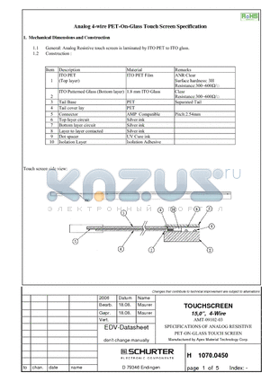 1070.0450 datasheet - TOUCHSCREEN