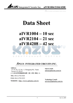 AIVR1004 datasheet - Standard CMOS process.