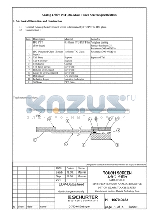 1070.0461 datasheet - TOUCH SCREEN